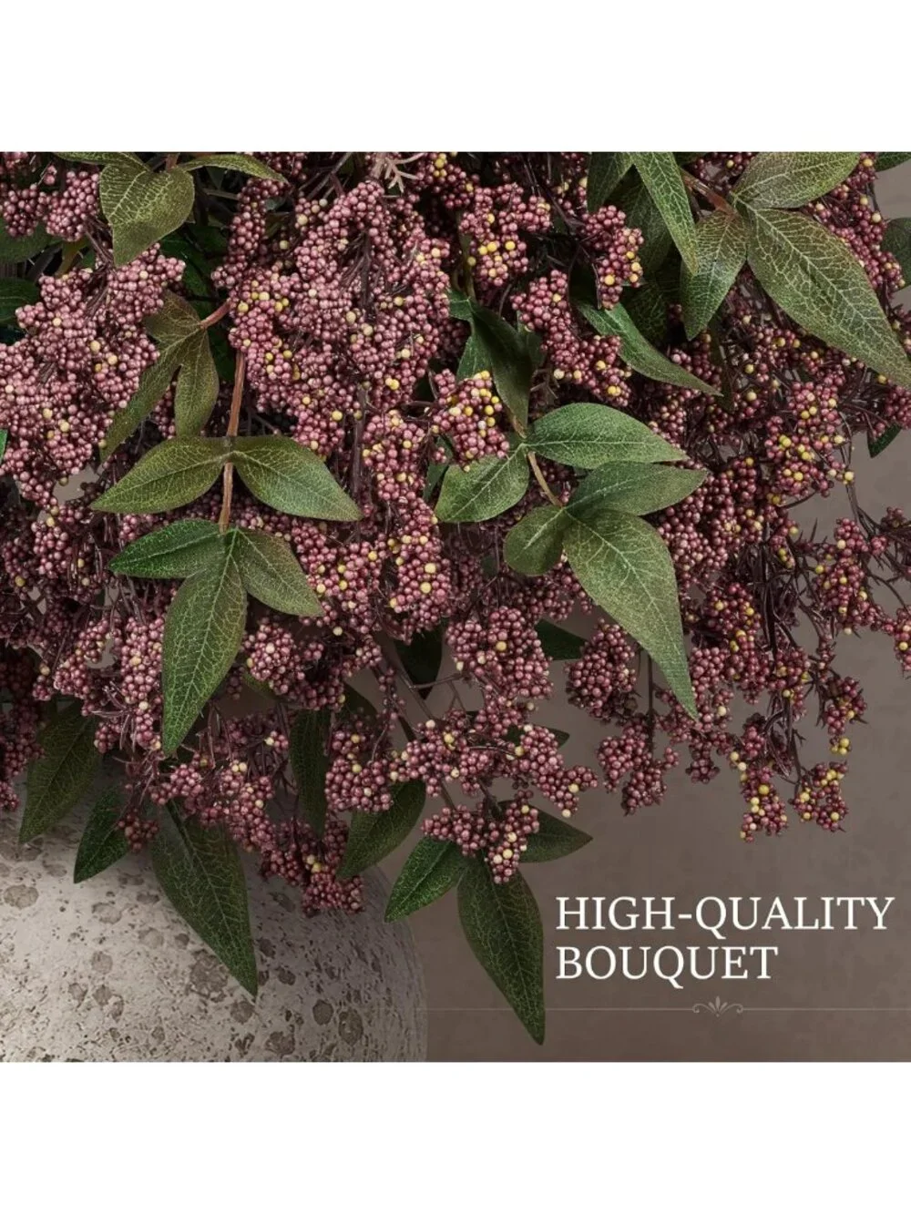 4Pcs 34in Purple Nandina Berry Stems - Full, Dense Branches for Floral